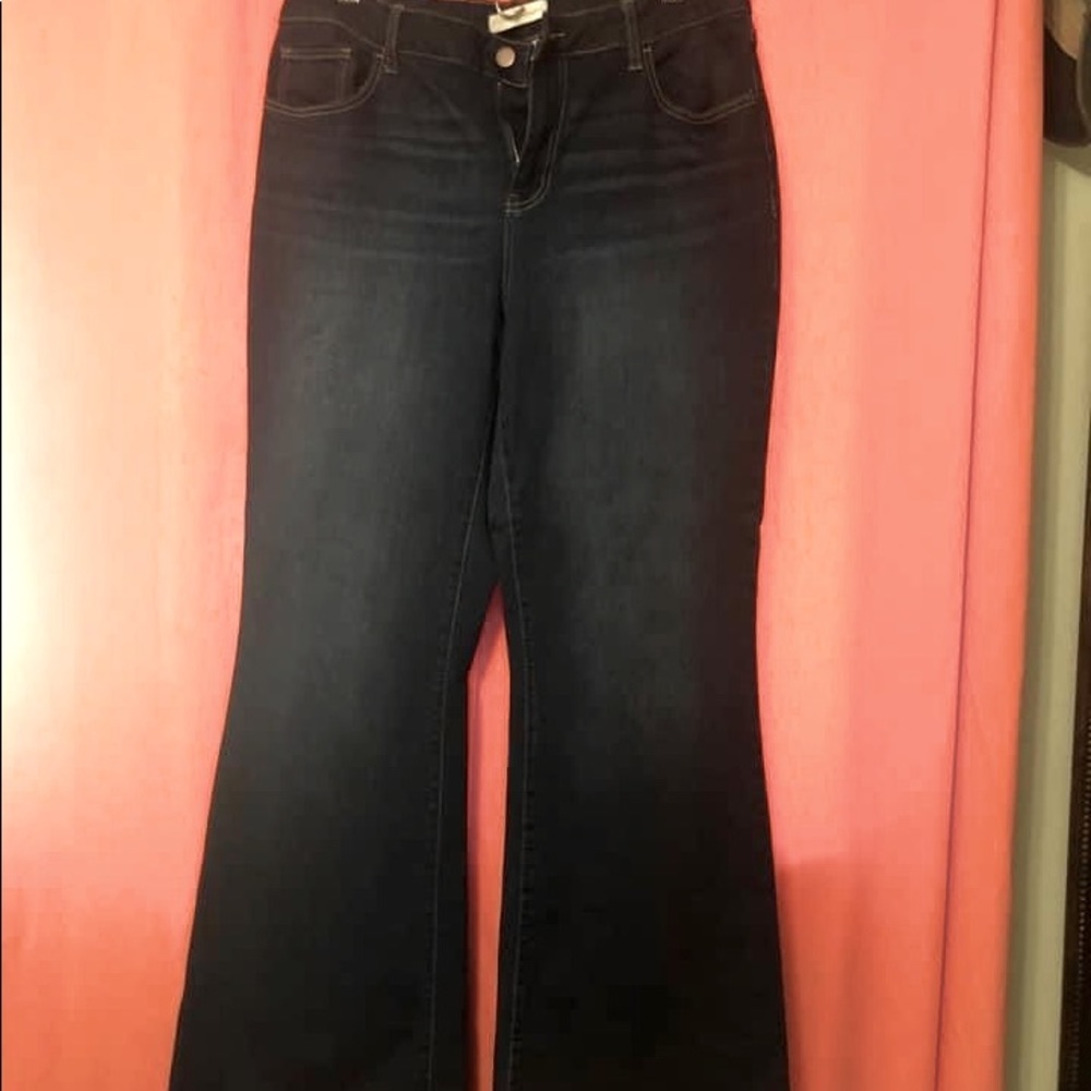 Catos dark wash, high rise, flare jeans
